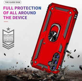 Samsung A14 Rood - Armor met Kickstand Ring