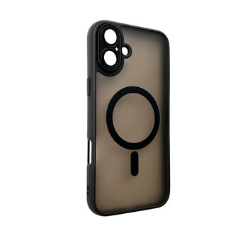 iPhone 16 - Zwart - Matte Armor met Cam Bescherming - Geschikt voor MagSafe