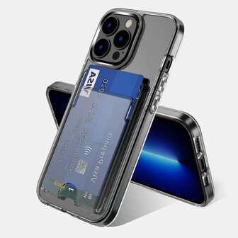 iPhone 14 Pro - Back Cover met Kaarthouder - Transparant