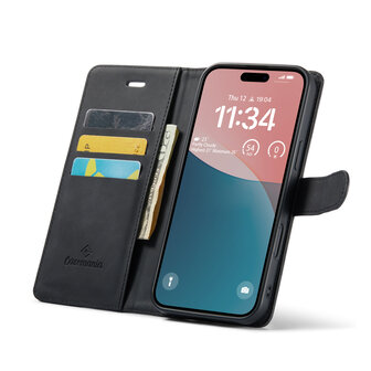 iPhone 16 Plus - Charcoal Gray - 2 in 1 Book Case