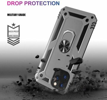 iPhone 12 Pro Max Grijs - Armor met Kickstand Ring