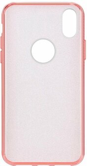 iPhone XS Max - Glitter Back Cover - Roze
