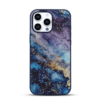 iPhone 16 Pro Max - Diamant Marmer Glitter - Blauw