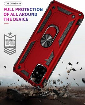 Samsung A51 - Armor met Kickstand Ring - Rood