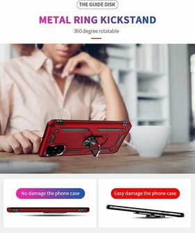 Samsung A51 - Armor met Kickstand Ring - Rood