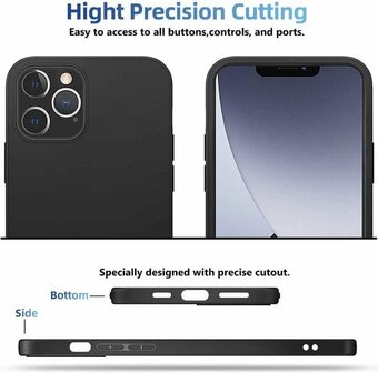 iPhone 12 Pro Max - Back Cover &amp;amp; 2X Glas - Zwart