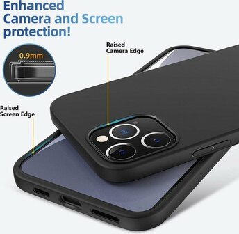 iPhone 12 Pro Max - Back Cover &amp;amp; 2X Glas - Zwart
