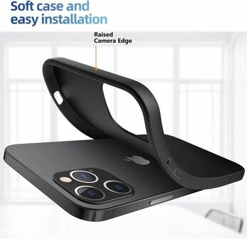 iPhone 12 Pro Max - Back Cover &amp;amp; 2X Glas - Zwart