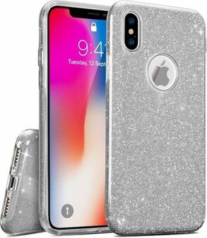 iPhone XS Max - Glitter Back Cover - Silver