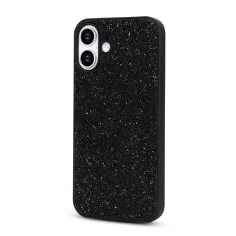 iPhone 16 - Diamant Glitter - Zwart