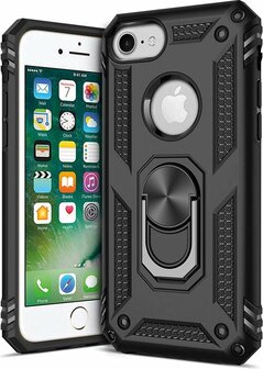iPhone 7 &amp;amp; 8 - Armor met Kickstand Ring - Zwart