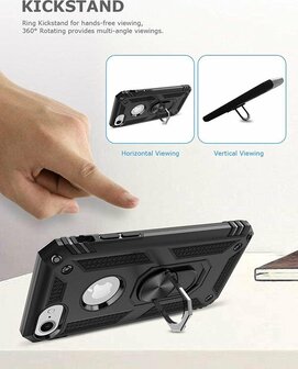 iPhone 7 &amp;amp; 8 - Armor met Kickstand Ring - Zwart