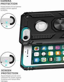 iPhone 7 &amp;amp; 8 - Armor met Kickstand Ring - Zwart