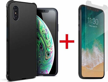 iPhone XS Max - Anti Shock &amp;amp; Glas - Zwart