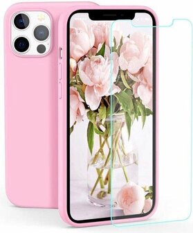 iPhone 12 Pro Max - Back Cover &amp;amp; Glas - Roze