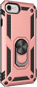 iPhone SE (2022 / 2020) - iPhone 6(s)/7/8 - Armor met Kickstand Ring - Rosegoud