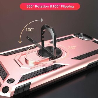 iPhone SE (2022 / 2020) - iPhone 6(s)/7/8 - Armor met Kickstand Ring - Rosegoud