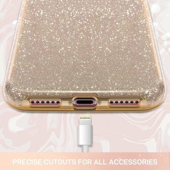 iPhone 12 Mini - Glitter Back Cover - Goud