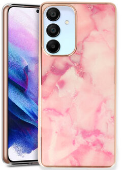 Samsung A55 - Marmer Back Cover - Roze