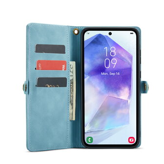 Samsung A56 - Aqua Blue - 2 in 1 Book met Extra Vakken