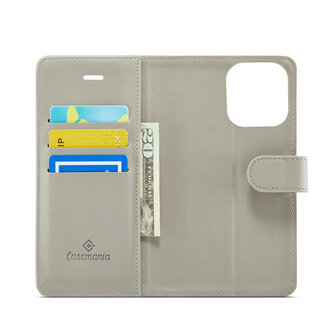 iPhone 15 Plus - 2 in 1 Book Case - Smoke Gray