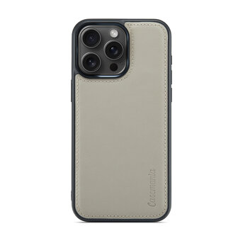 iPhone 15 Plus - 2 in 1 Book Case - Smoke Gray