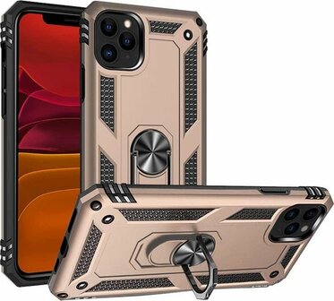 iPhone 11 Pro Max - Armor met Kickstand Ring - Goud