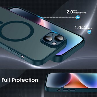 iPhone 14 - Blauw - Matte Armor - Geschikt voor MagSafe