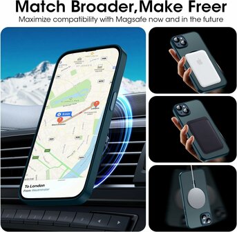 iPhone 14 - Blauw - Matte Armor - Geschikt voor MagSafe
