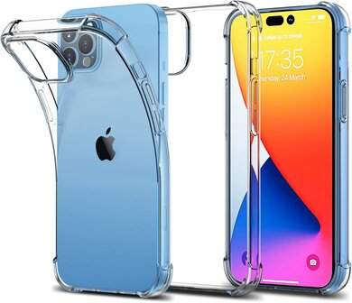 iPhone 15 Pro Max - Anti Shock &amp;amp; 2x Privacy Glas - Transparant