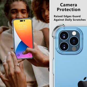 iPhone 15 Pro Max - Anti Shock &amp;amp; 2x Privacy Glas - Transparant