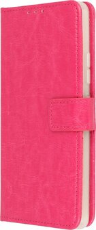 iPhone 11 - Book Case &amp;amp; Glas - Roze
