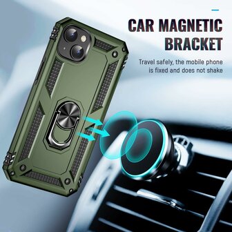 iPhone 15 Plus Groen - Armor met Kickstand Ring