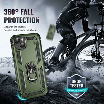 iPhone 15 Plus Groen - Armor met Kickstand Ring