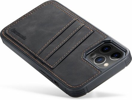 iPhone 13 Pro Max - Back Cover met Kaarthouder - Charcoal Gray