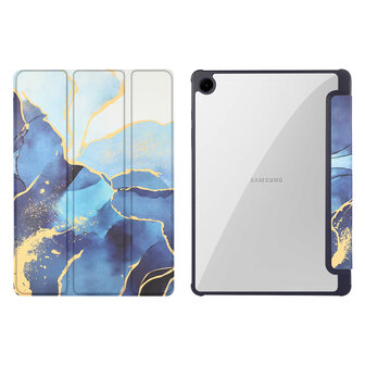 Samsung Tab A9 Plus - Marmer Blauw - Smart Cover