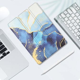 Samsung Tab A9 Plus - Marmer Blauw - Smart Cover