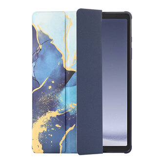 Samsung Tab A9 Plus - Marmer Blauw - Smart Cover
