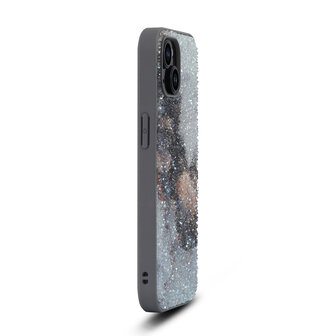 iPhone 12 - Diamant Marmer Glitter - Grijs