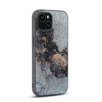 iPhone 12 - Diamant Marmer Glitter - Grijs