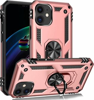 iPhone 12 Mini Rosegoud - Armor met Kickstand Ring
