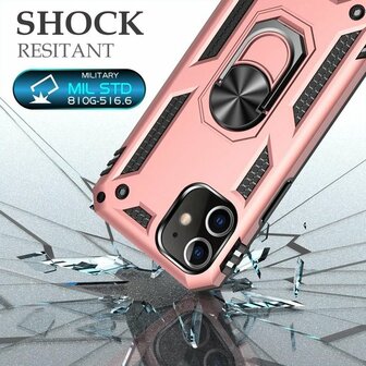 iPhone 12 Mini Rosegoud - Armor met Kickstand Ring