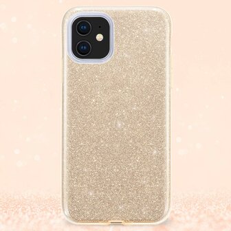 iPhone 11 - Glitter Back Cover - Goud