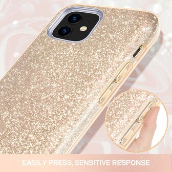 iPhone 11 - Glitter Back Cover - Goud