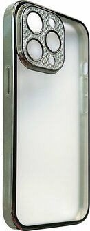iPhone 12 - Glitter Cam Back Cover - Groen
