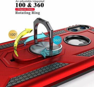 iPhone XS Max - Armor met Kickstand Ring - Rood