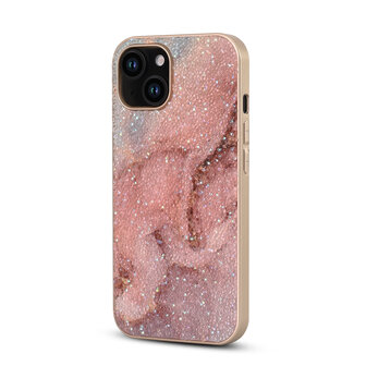iPhone 12 - Diamant Marmer Glitter - Roze