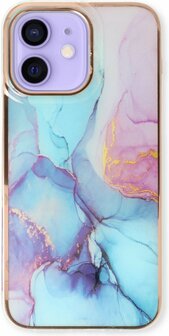 iPhone 11 - Marmer Back Cover - Blauw