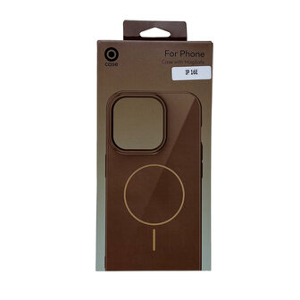 iPhone 16e - Chocolate Brown - Glitter Siliconen MagSafe Back Cover