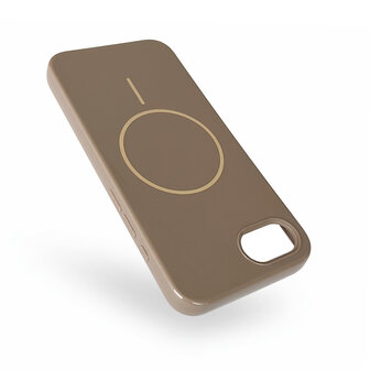 iPhone 16e - Chocolate Brown - Glitter Siliconen MagSafe Back Cover